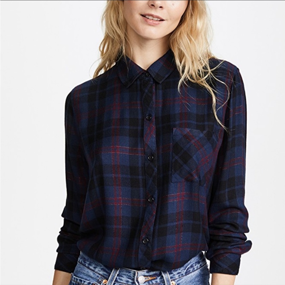 XS Rails Hunter plaid shirt in Midnight Merlot Gold